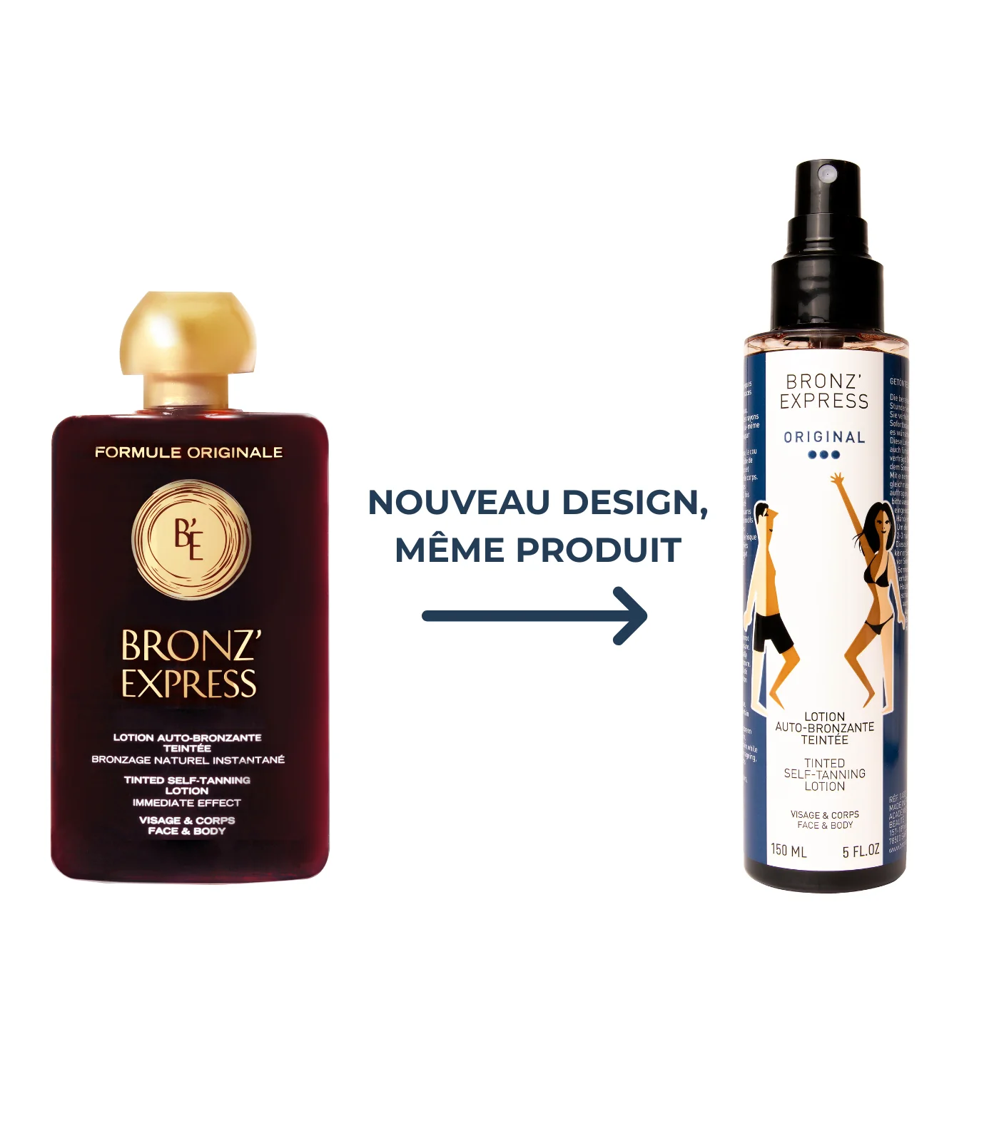 UUS! Bronz'Express Lotion Auto-Bronzante Teintée Intense,  toonitud tumedamale nahale isepruunistav "kastanivesi" 150ml - Image 2