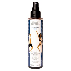 UUS! Bronz'Express Lotion Auto-Bronzante Teintée –   Toonitud isepruunistuv "kastanivesi" näole ja kehale 150ml