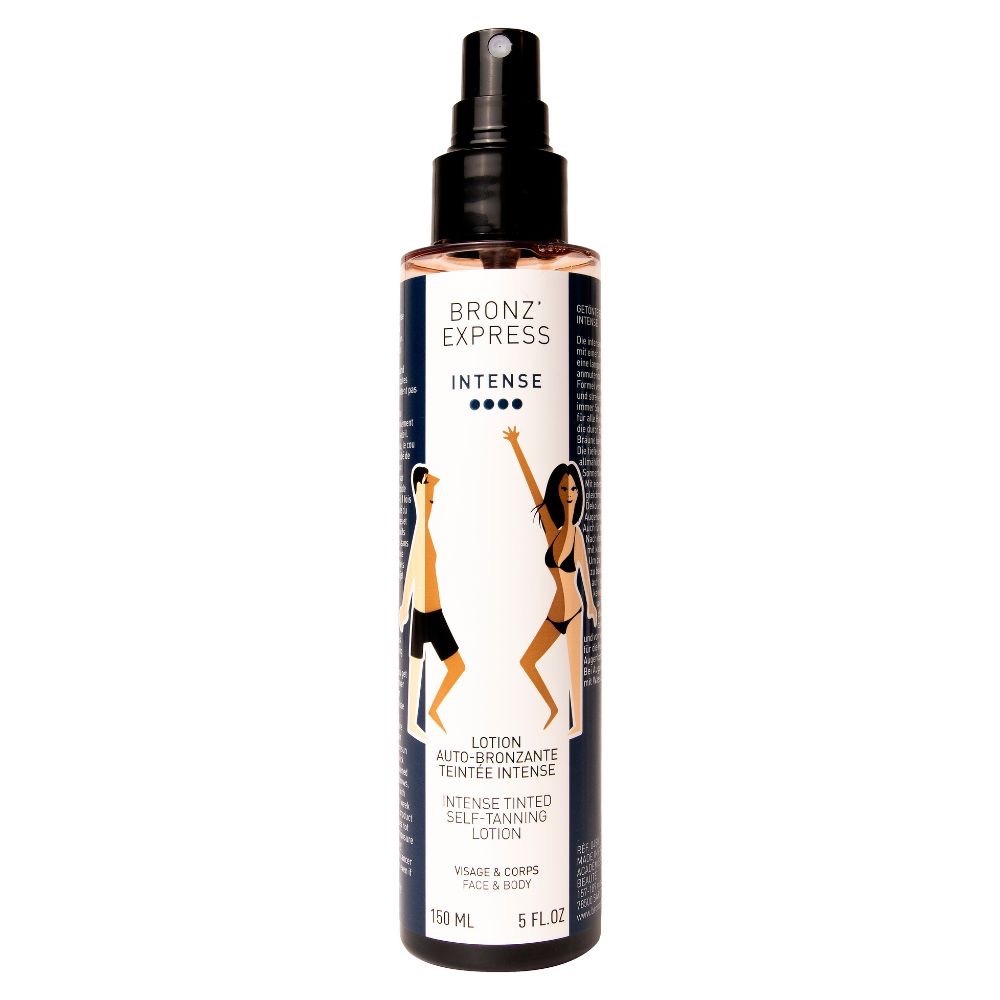 UUS! Bronz'Express Lotion Auto-Bronzante Teintée Intense,  toonitud tumedamale nahale isepruunistav "kastanivesi" 150ml